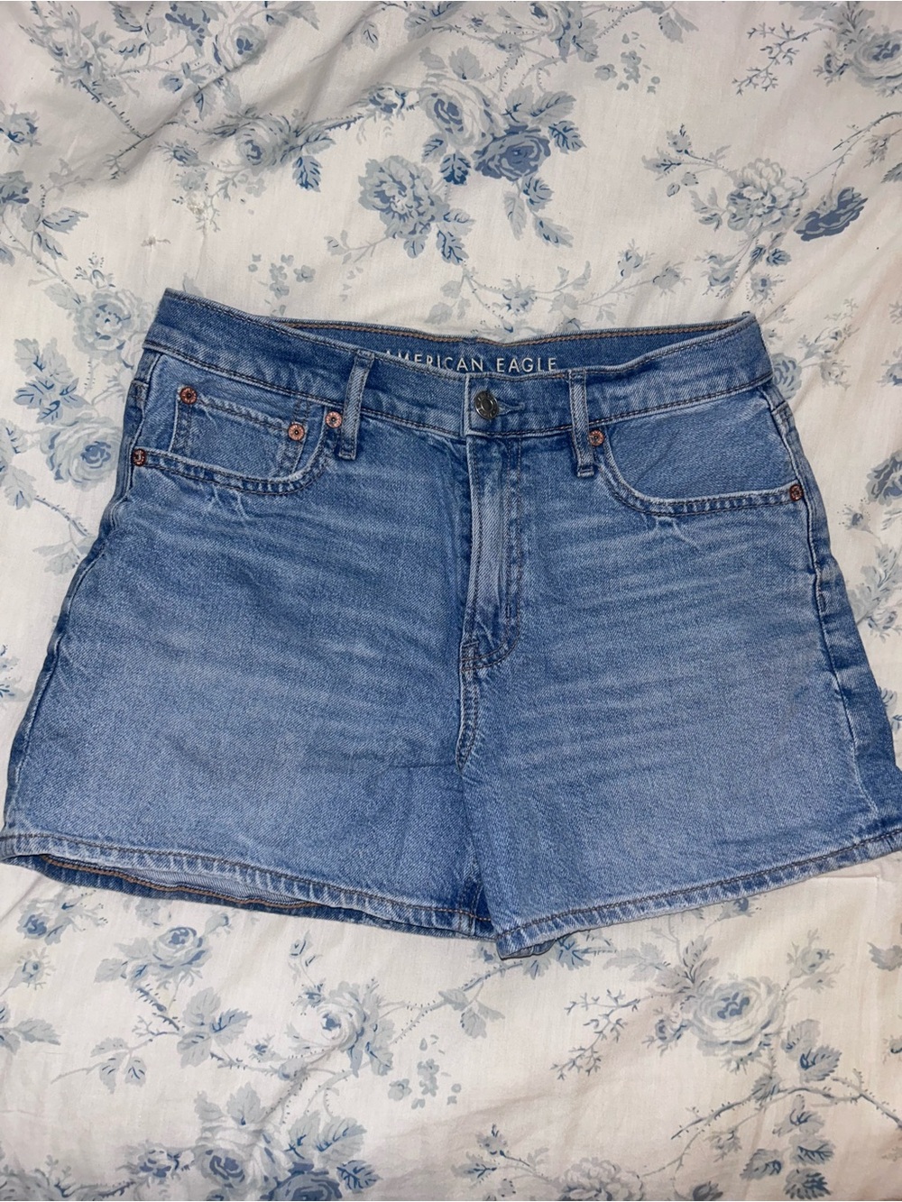 American Eagle Outfitters Light Blue High-Rise Denim Shorts